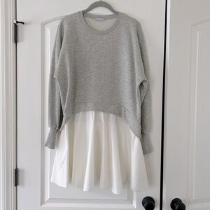 Zara ladies white with sweatshirt spring/summer dress size small